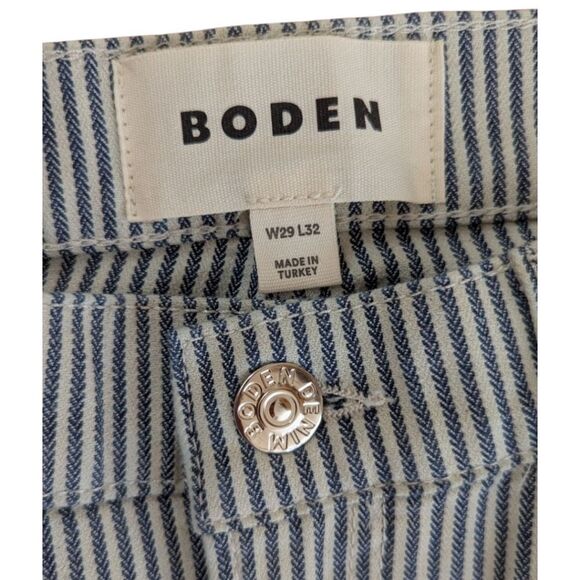 Boden Cigarette Leg Women's 29x32 Mid Rise Slim Leg Jeans in Blue Stripe NWT - Picture 8 of 10